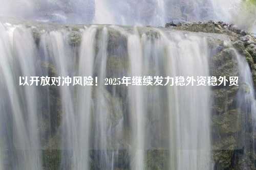 以开放对冲风险！2025年继续发力稳外资稳外贸