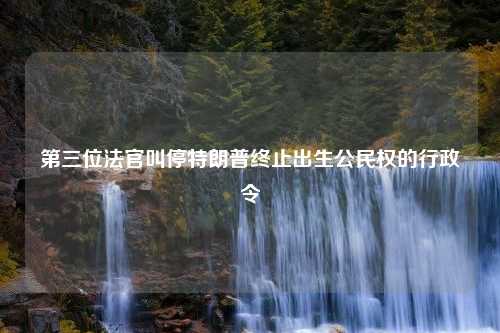 第三位法官叫停特朗普终止出生公民权的行政令