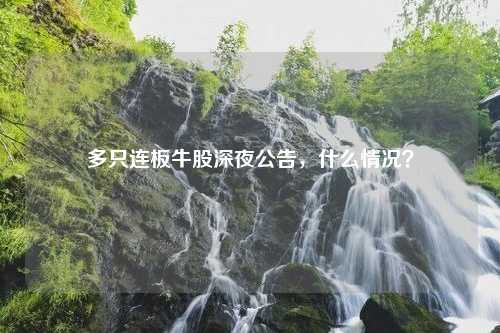 多只连板牛股深夜公告，什么情况？