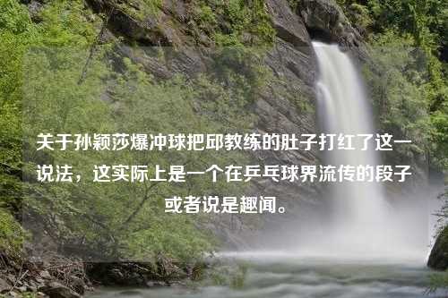 关于孙颖莎爆冲球把邱教练的肚子打红了这一说法，这实际上是一个在乒乓球界流传的段子或者说是趣闻。